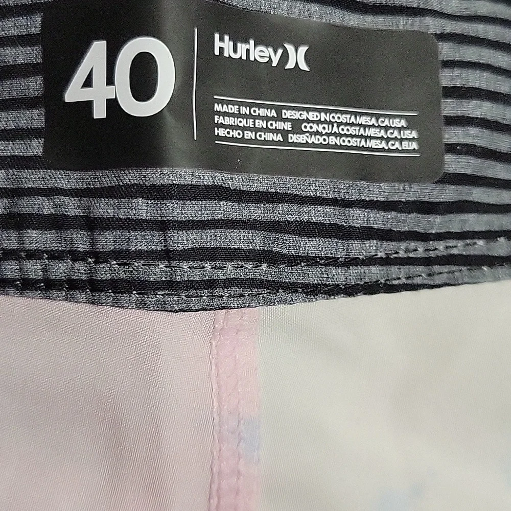 NWT Hurley Phantom Beach Daze Board Shorts Size 40 Pink and White - Picture 9 of 10